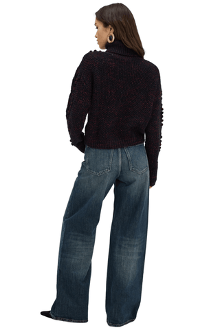 Daphne Sweater, Black/Burgundy - The South Apparel