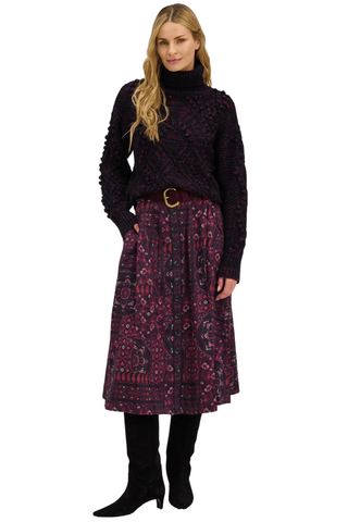 Daphne Sweater, Black/Burgundy - The South Apparel