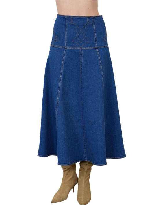 Denim Midi Skirt - The South Apparel
