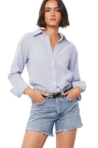 Drop Shoulder Button Down Top - The South Apparel