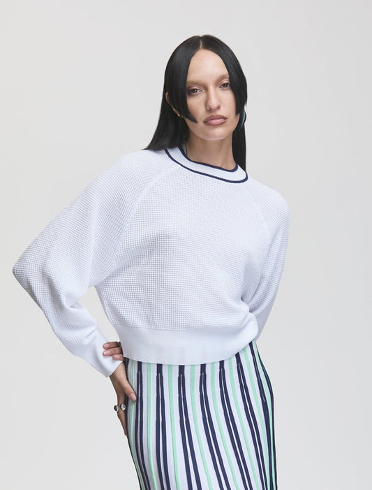 Duece Top in White/Navy - The South Apparel