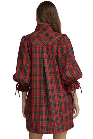 Plaid Mini Dress, Red