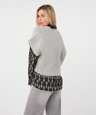 Esqualo Cardigan Gilet, Light Grey - The South Apparel