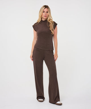 Esqualo Knit Trousers, Cacao - The South Apparel
