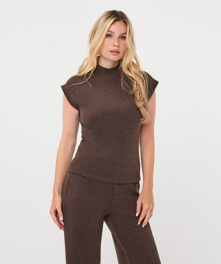 Esqualo Mockneck Sweater, Cacao - The South Apparel
