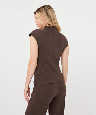 Esqualo Mockneck Sweater, Cacao - The South Apparel