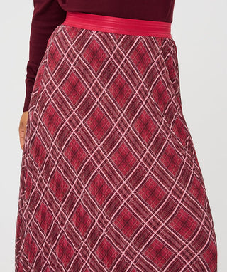 Esqualo Plissé Skirt, Autumn Check Print - The South Apparel