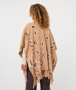 Esqualo Poncho in Sand/ One Size - The South Apparel