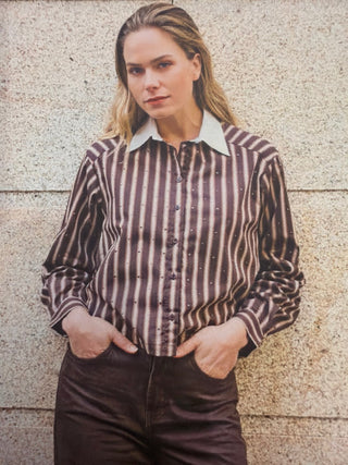 Esqualo Striped Studded Top - The South Apparel