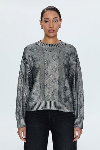 Everly Cable Sweater in Gilded Midnight - The South Apparel
