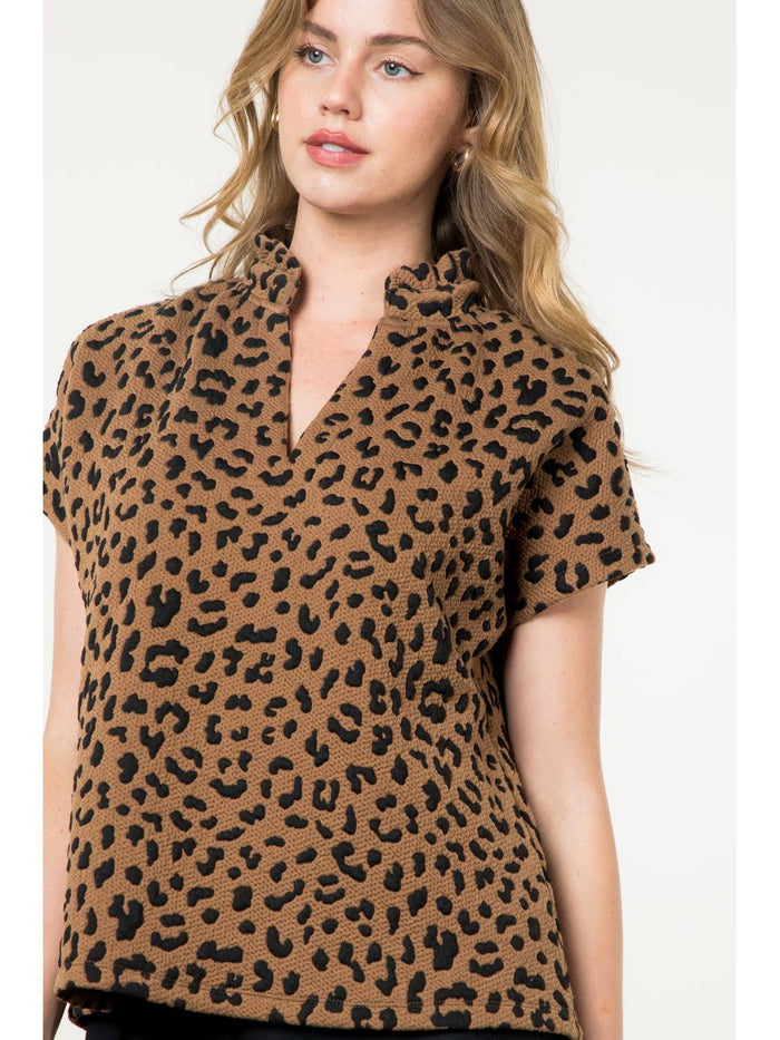 Felicity Short Sleeve Cheetah Top