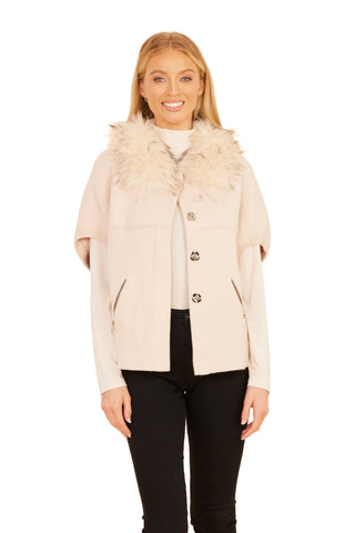 Faux Fur Trim Cardigan - The South Apparel