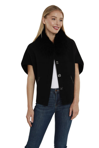 Faux Fur Trim Cardigan - The South Apparel