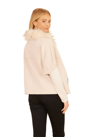 Faux Fur Trim Cardigan - The South Apparel
