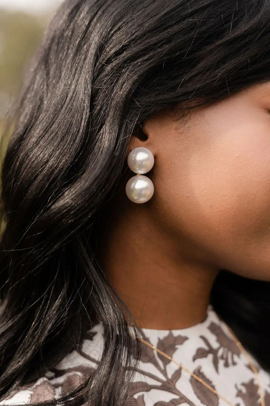 Frances Double Pearl Earrings - The South Apparel