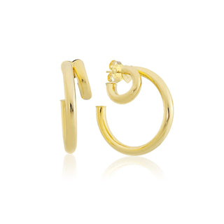 Frankie Hoops in Shiny 18K Gold - The South Apparel