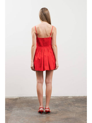 Front Bow Mini Dress in Red - The South Apparel