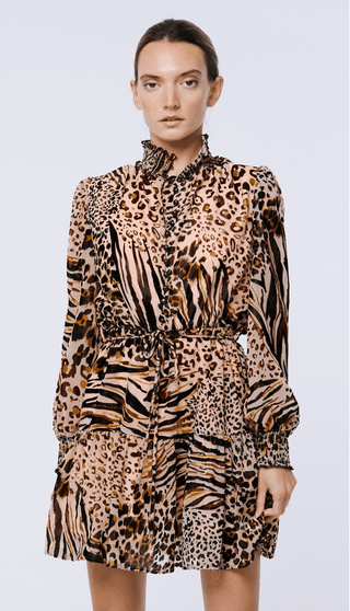 Gemma Animal Print Shirt Dress - The South Apparel