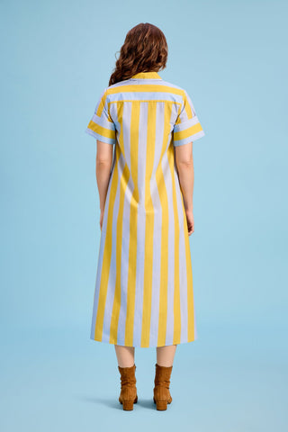 Gibbons Dress in Brimstone Stripe - The South Apparel
