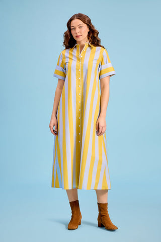 Gibbons Dress in Brimstone Stripe - The South Apparel