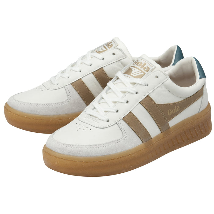 GOLA GrandSlam Elite Sneakers in White/Light Car/Pcock/Gum