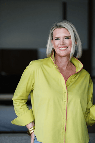 Heidi Houston The Piper Long Sleeve in Chartreuse/Hot Pink - The South Apparel