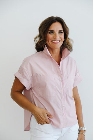 Heidi Houston The Piper Short Sleeve in Rose - The South Apparel