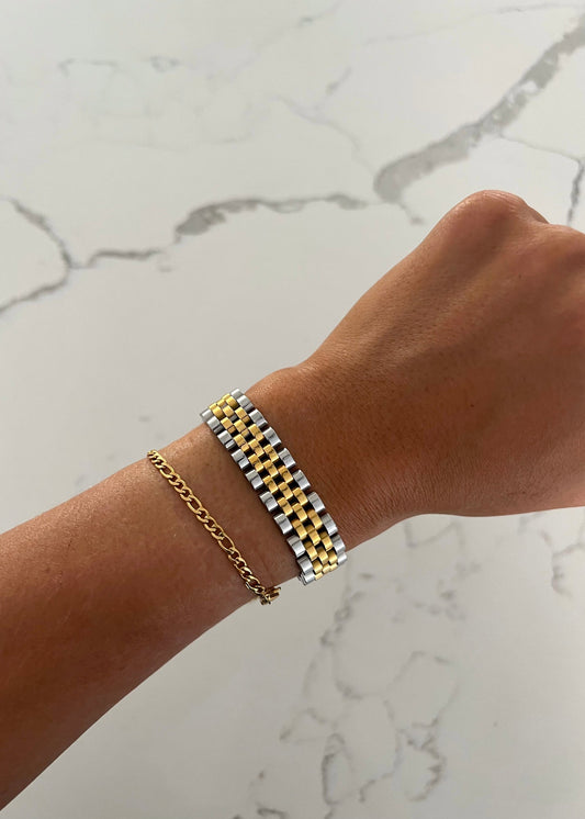 Thick Two Toned Bracelet