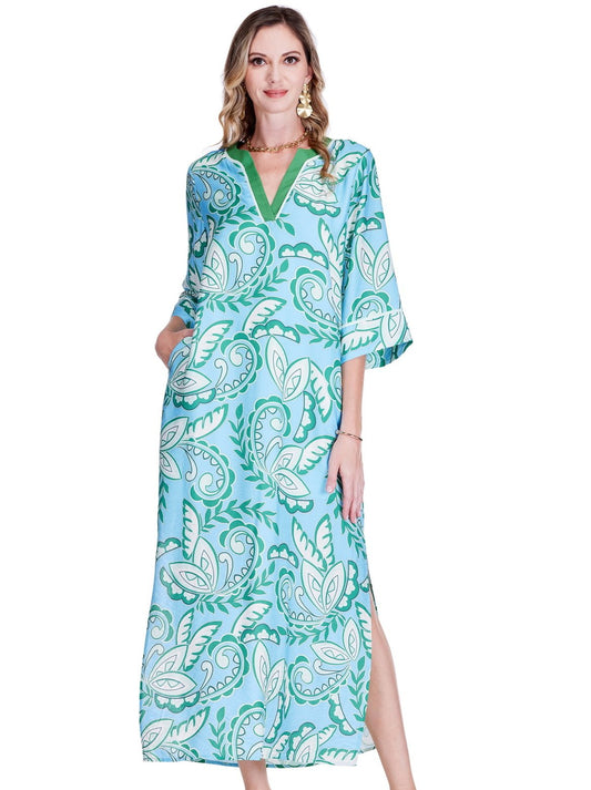 Mint Mirage Caftan Maxi Dress