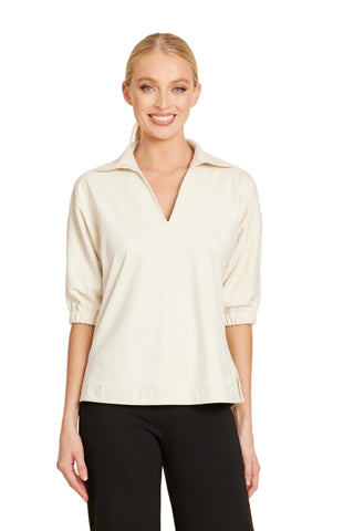 Johnny Collar Faux Suede Top - The South Apparel