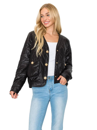 Johya Puffer Jacket + Bag Set, Black - The South Apparel