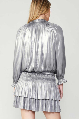 Laura Dress in Metallic Silver - The South Apparel