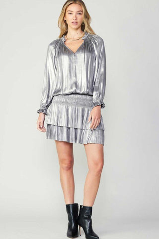 Laura Dress in Metallic Silver - The South Apparel