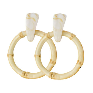 Light Brown Bamboo Statement Drop Earrings - The South Apparel