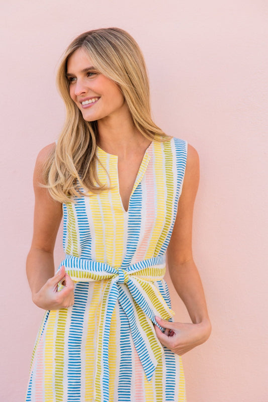 Livro Annie Dress in Gasparilla Stripes - The South Apparel