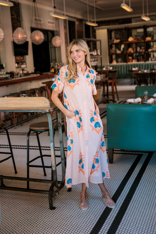 Livro Gibbons Dress in Pink Sands - The South Apparel