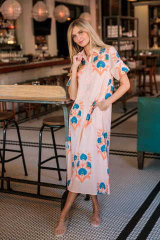 Livro Gibbons Dress in Pink Sands - The South Apparel