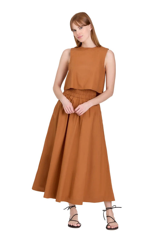 Livro Pavillion Skirt in Brown - The South Apparel