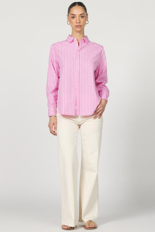 Lolita Top in Rose Bloom Stripe - The South Apparel