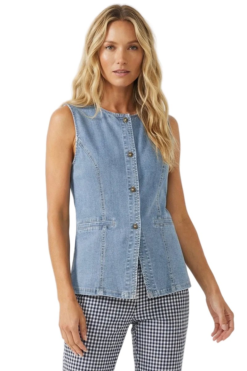 Longline Denim Vest - The South Apparel