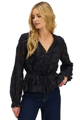Loretta Top, Black - The South Apparel