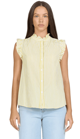 Lucia Top in Lemon Stripe - The South Apparel