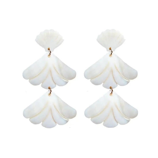 Mermaid Shell Statement Drop Earrings - The South Apparel