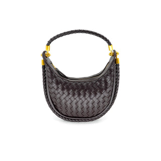 Mini Woven Hobo Bag in Chocolate - The South Apparel