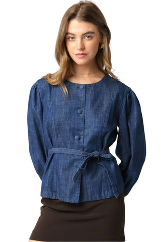 Miranda Denim Top - The South Apparel