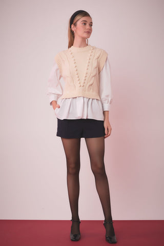 Mixed Media Cable Sweater - The South Apparel