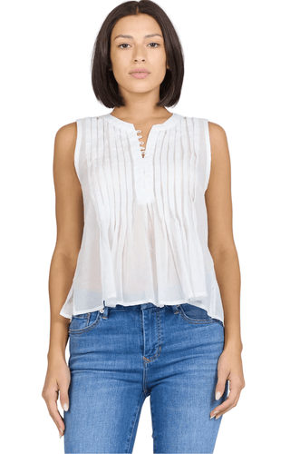 Myron Top in White - The South Apparel