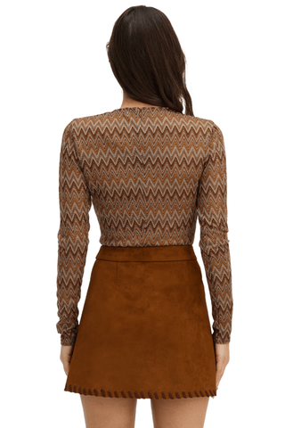 Noelle Top in Chestnut Multi - The South Apparel