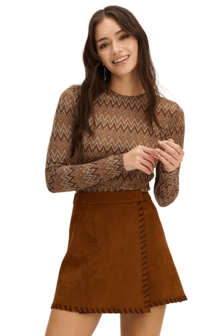 Noelle Top in Chestnut Multi - The South Apparel