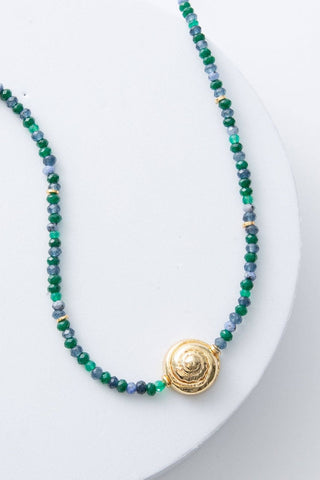 Noonday Gold Casted Snail Agate Beaded Necklace - The South Apparel